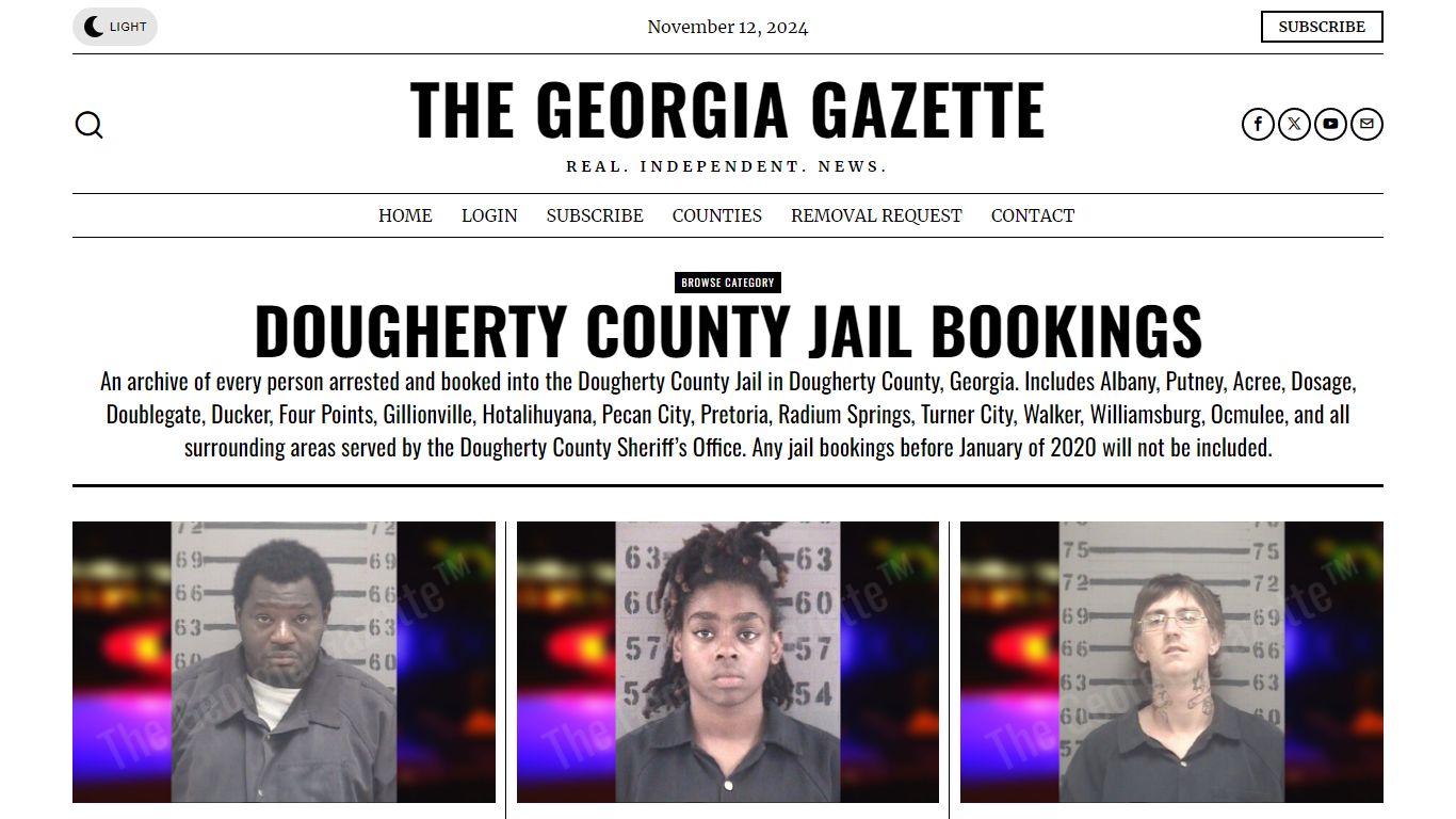 Dougherty County Jail Bookings - The Georgia Gazette