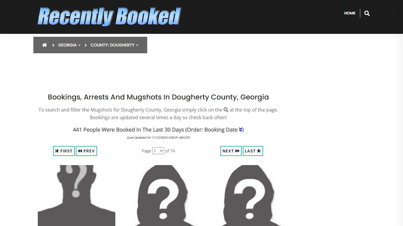 Bookings, Arrests and Mugshots in Dougherty County, Georgia